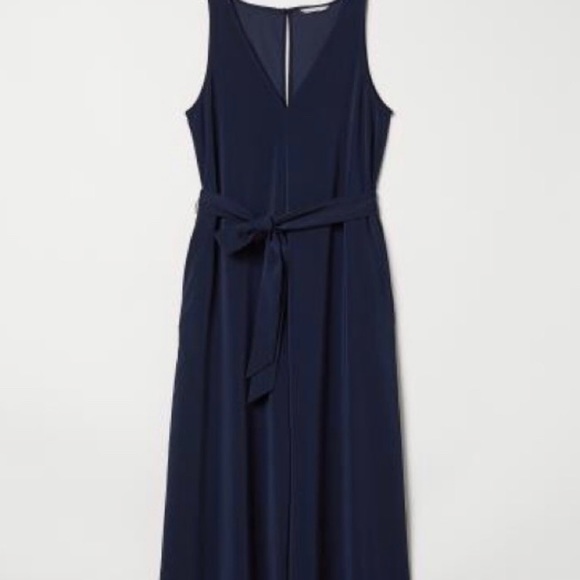 H&M Classy Navy Jumpsuit with Waist Tie 💼 - Picture 2 of 4